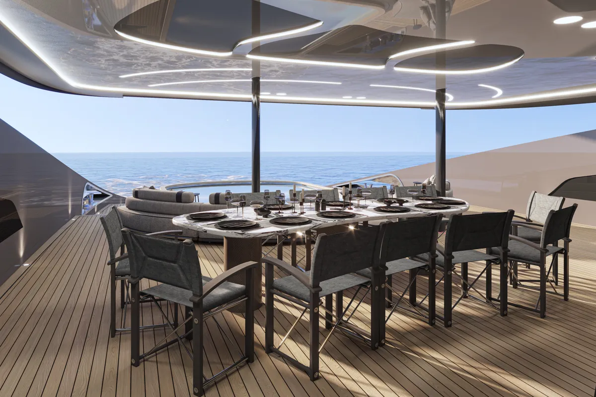 Deck of Bello, a Gulet Luxury Motor Yacht motor yacht at Split, Croatia