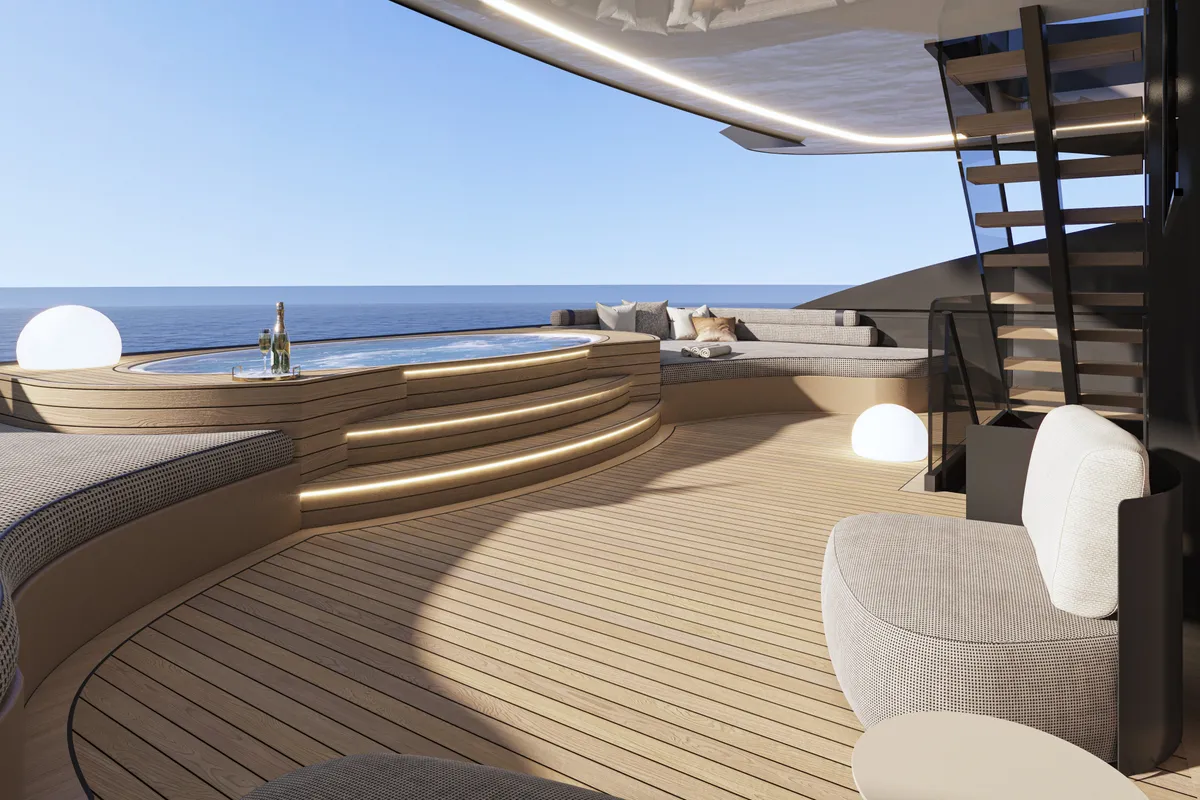 Deck of Bello, a Gulet Luxury Motor Yacht motor yacht at Split, Croatia