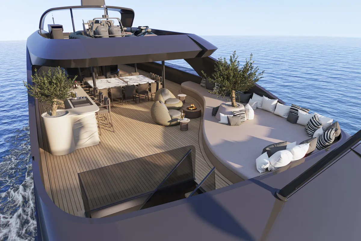 Deck of Bello, a Gulet Luxury Motor Yacht motor yacht at Split, Croatia