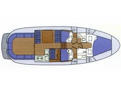 Floor plan of Kornati, a SAS - Vektor Adria 1002 motorboat at Zadar, Croatia