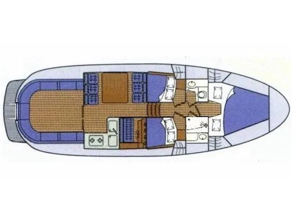 Floor plan of Kornati, a SAS - Vektor Adria 1002 motorboat at Zadar, Croatia