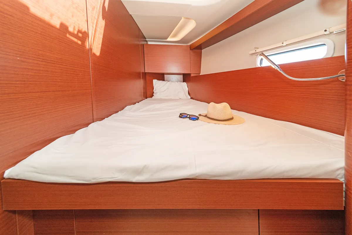 Cabin on C-YA, a Hanse 458 sailboat at Lavreotiki, Greece