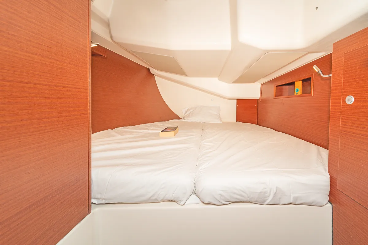 Cabin on C-YA, a Hanse 458 sailboat at Lavreotiki, Greece