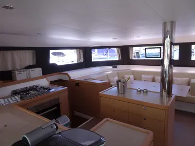 Galley of Olga, a Dufour Catamaran 48 catamaran at Salerno, Italy