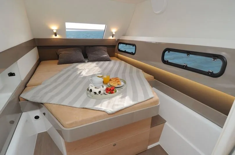 Cabin on Iris, a Bali 4.1 catamaran at Volos, Greece