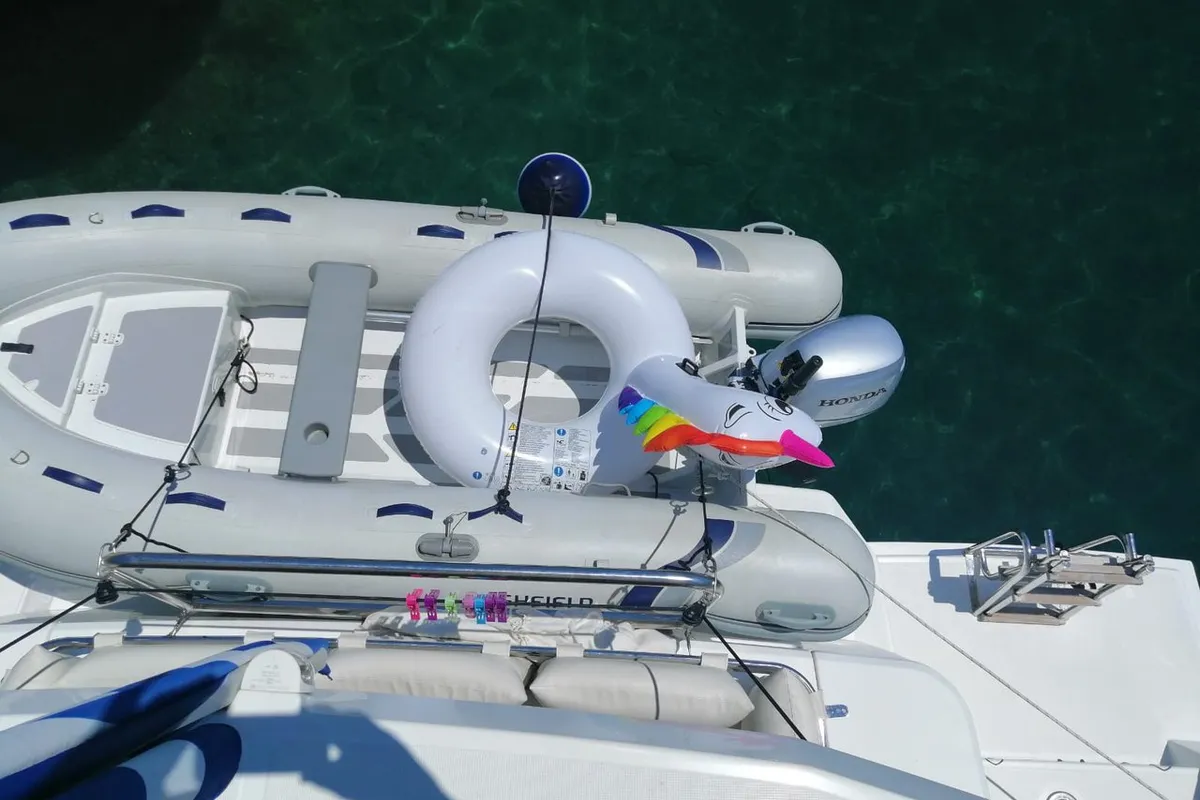 Iris, a Bali 4.1 catamaran at Volos, Greece