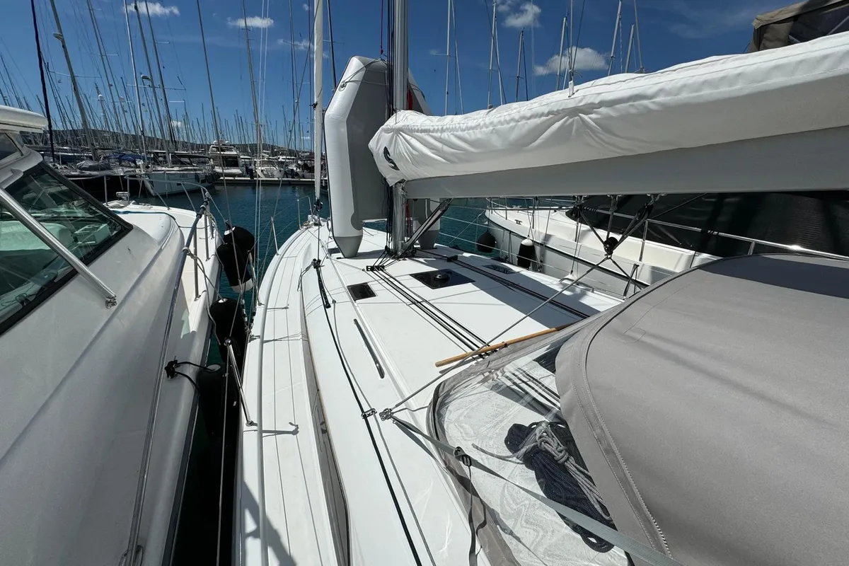 Deck of Magic, a Beneteau Oceanis 40.1 sailboat at Grad Biograd na Moru, Croatia