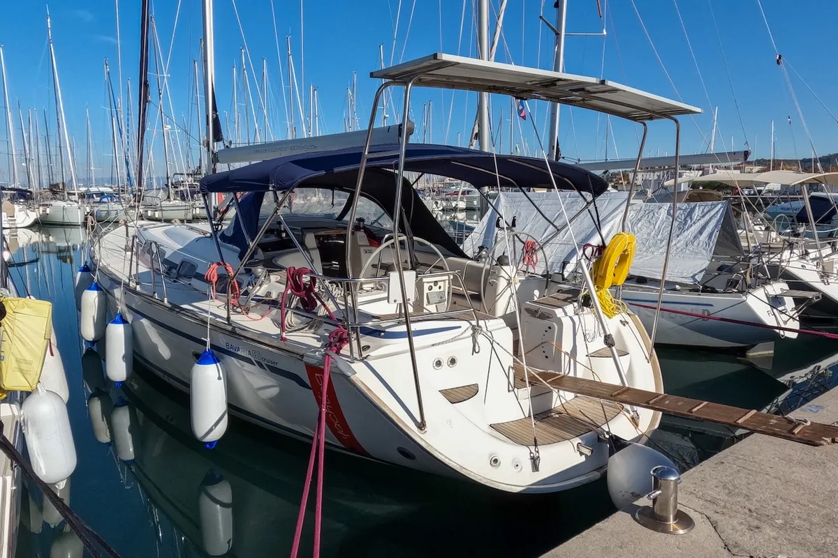 Exterior view of Big AS, a Bavaria 50 Cruiser sailboat at Izola, Slovenia