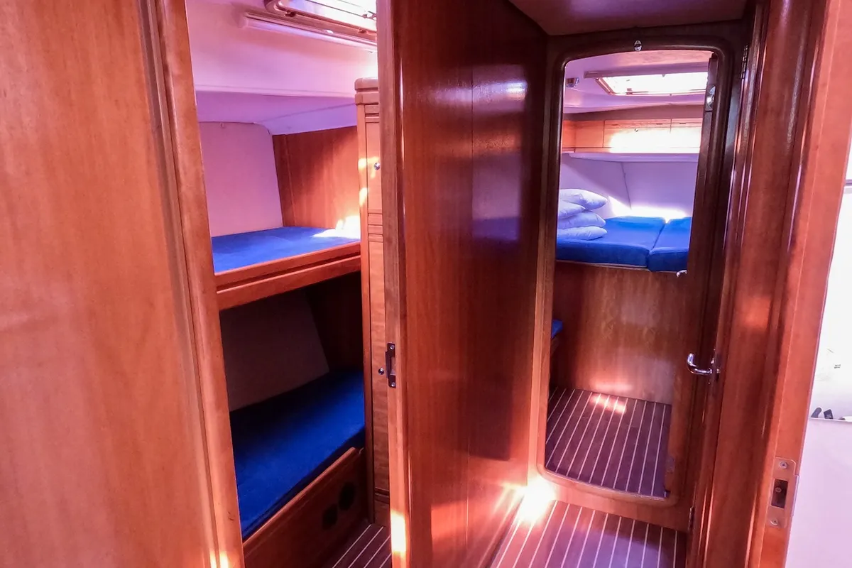 Cabin on Big AS, a Bavaria 50 Cruiser sailboat at Izola, Slovenia