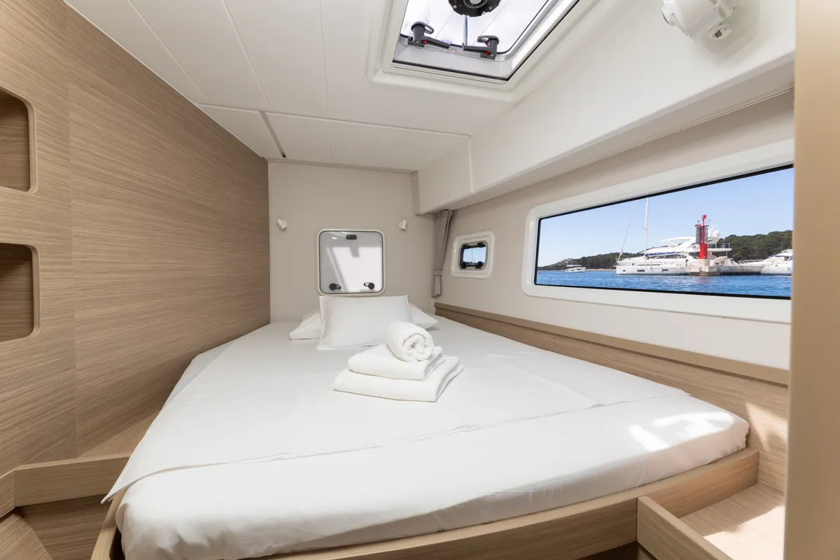Cabin on Lady Aurora, a Lagoon 42 catamaran at Općina Rogoznica, Croatia