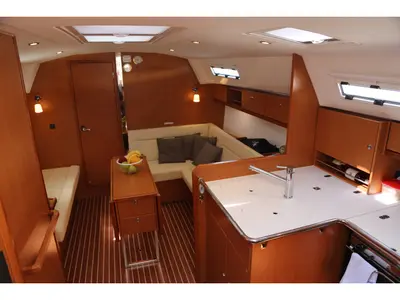 Salon of Leukothea, a Bavaria Cruiser 36 sailboat at Loutraki, Greece