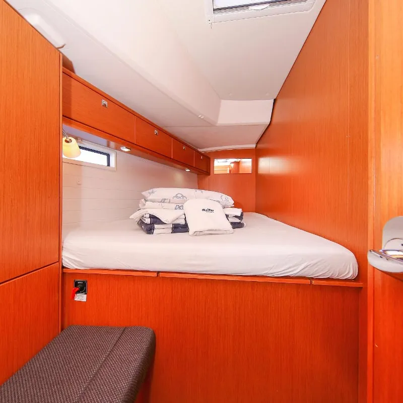 Cabin on Alexeja, a Bavaria Cruiser 46 sailboat at Grad Pula, Croatia