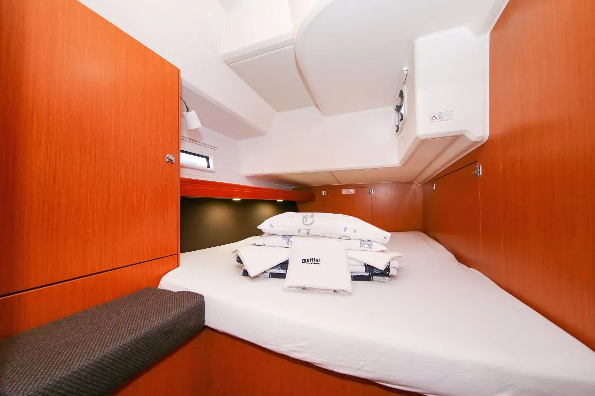 Cabin on Alexeja, a Bavaria Cruiser 46 sailboat at Grad Pula, Croatia