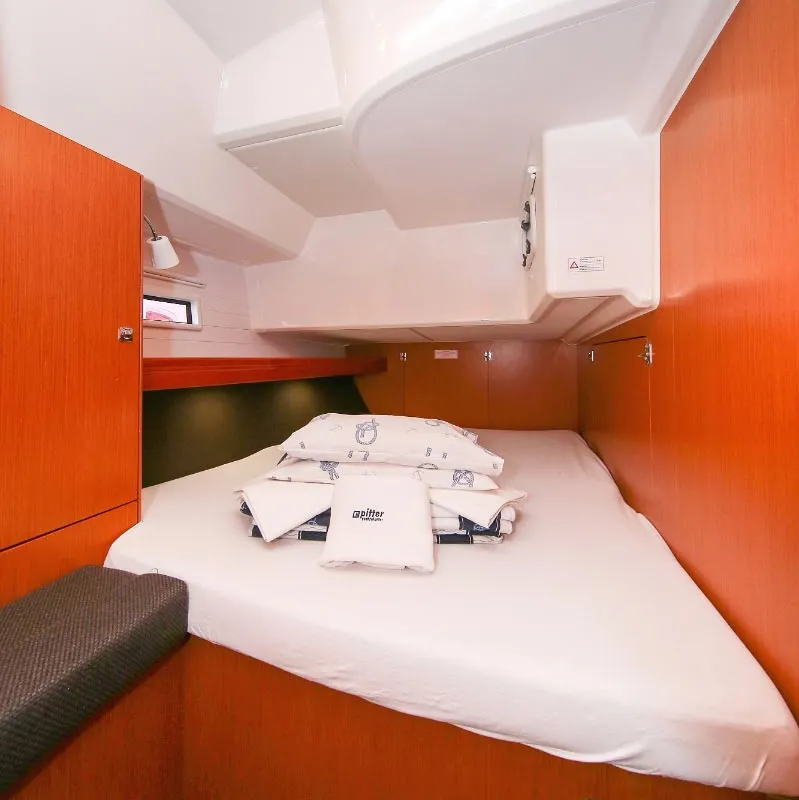 Cabin on Alexeja, a Bavaria Cruiser 46 sailboat at Grad Pula, Croatia