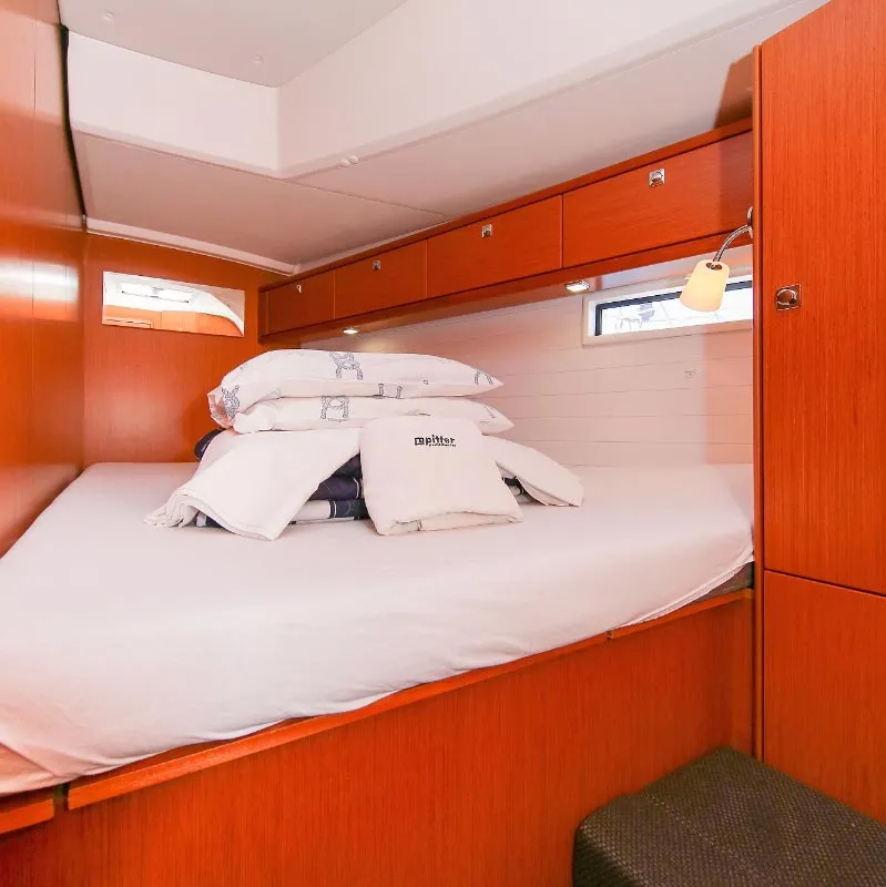 Cabin on Alexeja, a Bavaria Cruiser 46 sailboat at Grad Pula, Croatia