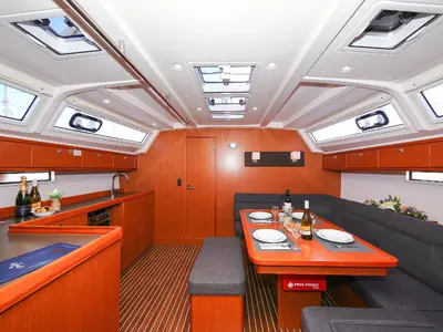 Salon of Alexeja, a Bavaria Cruiser 46 sailboat at Grad Pula, Croatia