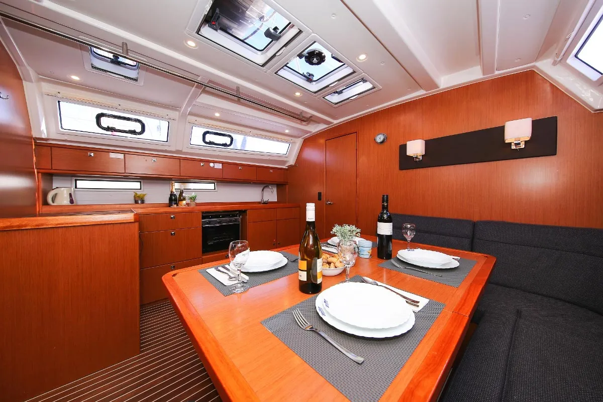 Salon of Alexeja, a Bavaria Cruiser 46 sailboat at Grad Pula, Croatia