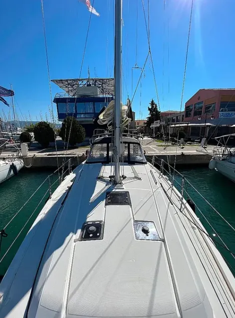 Exterior view of Tikal II, a Beneteau Oceanis 41.1 sailboat at Municipal Unit of Lefkada, Greece