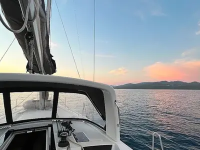 Deck of Tikal II, a Beneteau Oceanis 41.1 sailboat at Municipal Unit of Lefkada, Greece