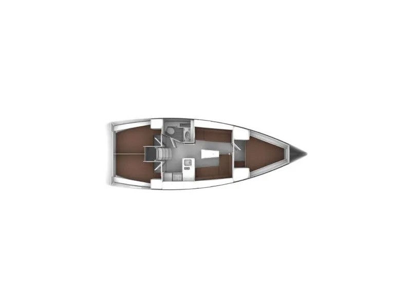 Floor plan of ADRIA NINA, a Bavaria Cruiser 37 sailboat at Split, Croatia