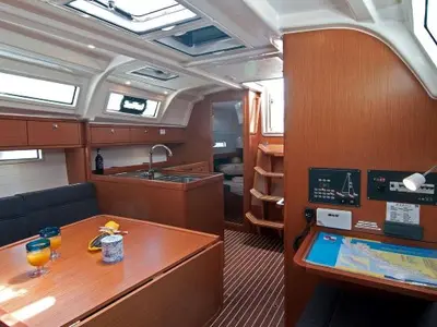 Salon of ADRIA NINA, a Bavaria Cruiser 37 sailboat at Split, Croatia