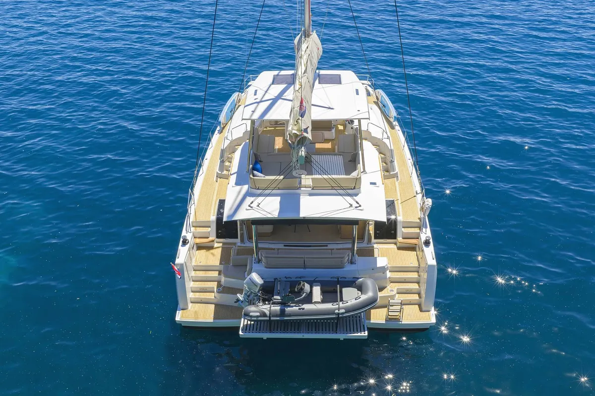 Exterior view of Voilà, a Bali 5.2 catamaran at Grad Kaštela, Croatia