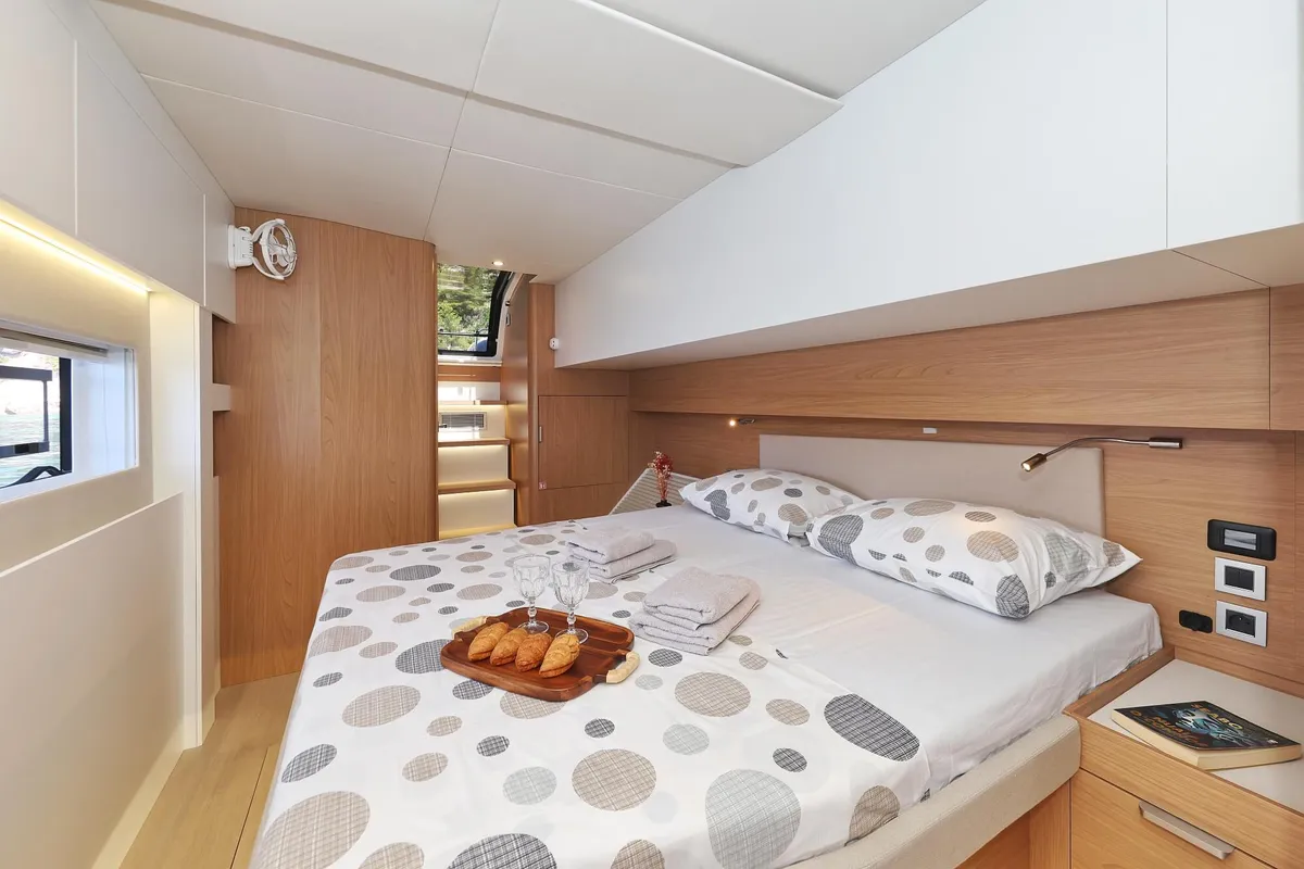 Head on Voilà, a Bali 5.2 catamaran at Grad Kaštela, Croatia