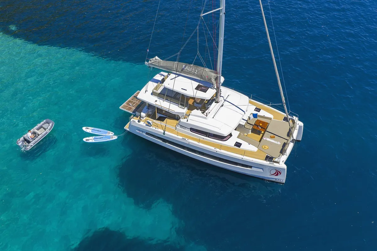 Exterior view of Voilà, a Bali 5.2 catamaran at Grad Kaštela, Croatia