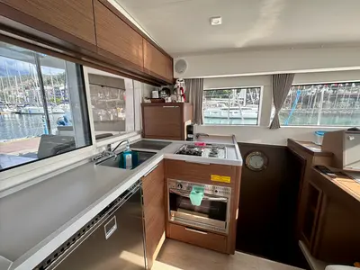 Galley of Sail Castor, a Lagoon 40 catamaran at Fethiye, Turkey