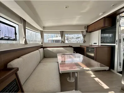 Salon of Sail Castor, a Lagoon 40 catamaran at Fethiye, Turkey