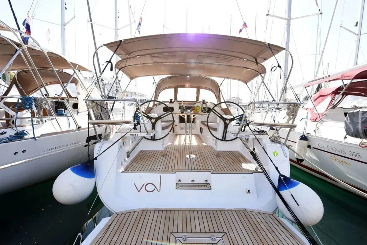 Cockpit of Val, a Elan Impression 40 sailboat at Općina Preko, Croatia