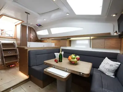 Salon of Val, a Elan Impression 40 sailboat at Općina Preko, Croatia