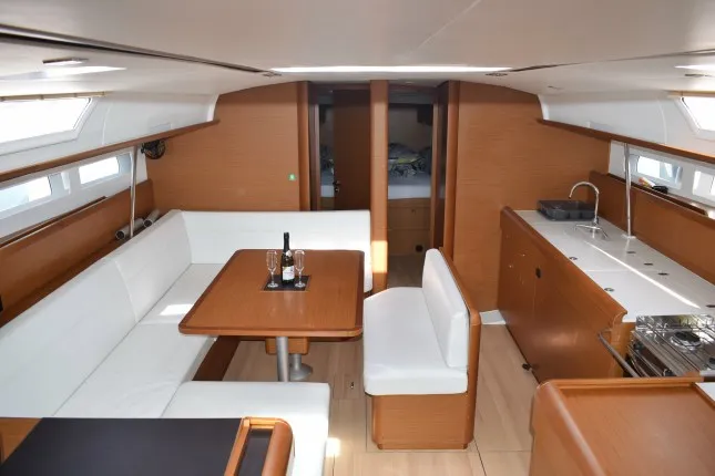 Salon of 4Fun, a Jeanneau Sun Odyssey 519 sailboat at Kaštela, Croatia