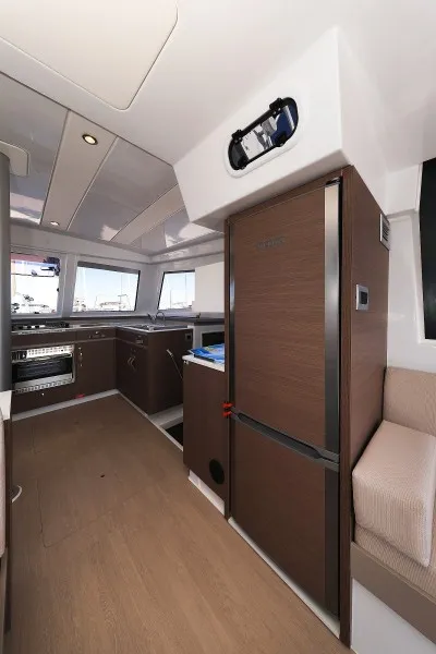 Galley of Atos, a Bali Catspace catamaran at Grad Biograd na Moru, Croatia