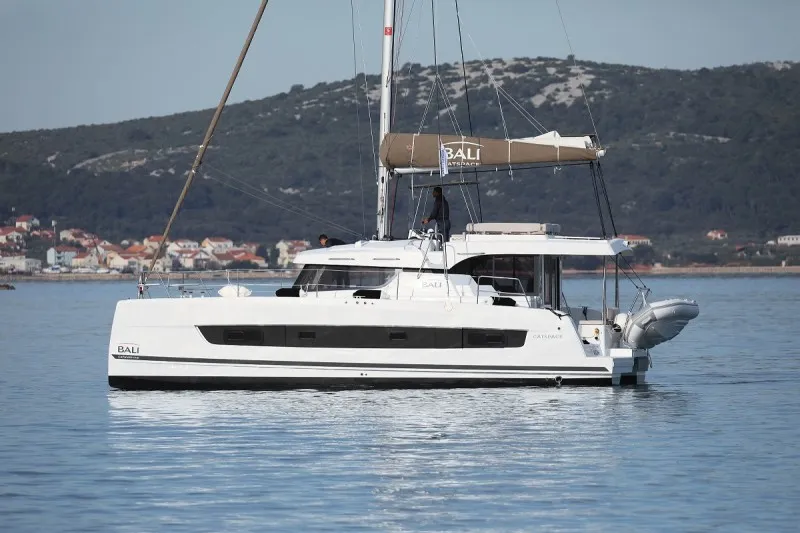 Exterior view of Atos, a Bali Catspace catamaran at Grad Biograd na Moru, Croatia