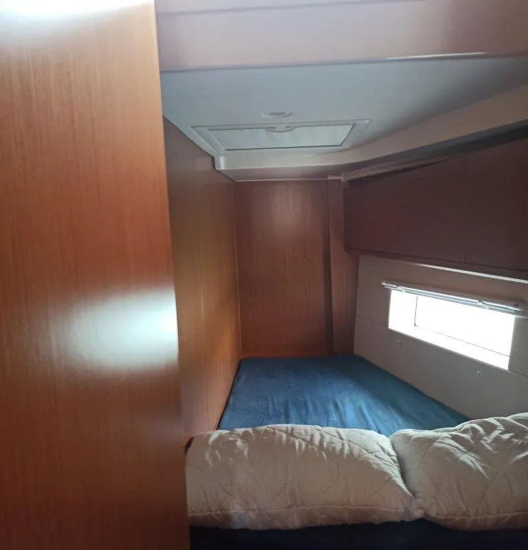 Cabin on Nutmeg, a Bavaria C45 sailboat at Lefkada, Greece