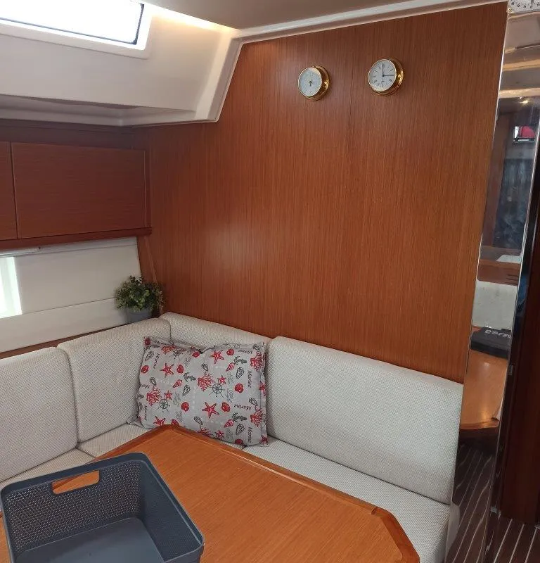 Salon of Nutmeg, a Bavaria C45 sailboat at Lefkada, Greece