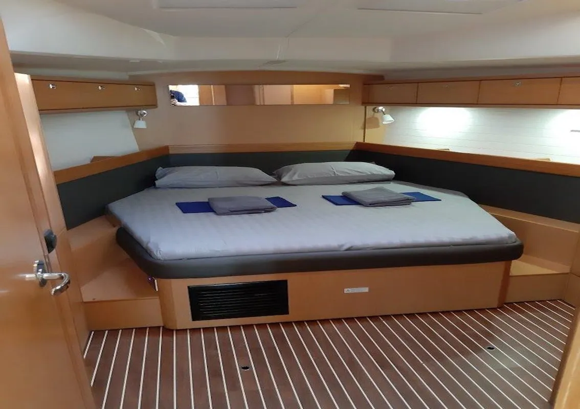 Cabin on Kingsman, a Bavaria Cruiser 46 sailboat at Mai Khao, Thailand