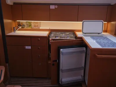 Galley of Selene, a Bavaria C42 sailboat at Fethiye, Turkey