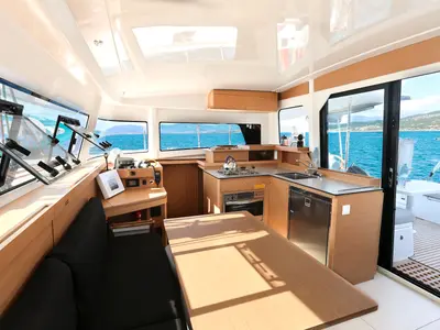Galley of ADOC, a Excess 11 catamaran at Ajaccio, France