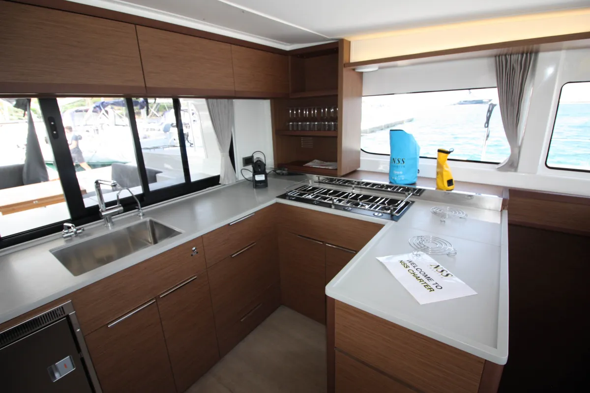 Galley of Westerlund, a Lagoon 46 catamaran at St. George's, Grenada