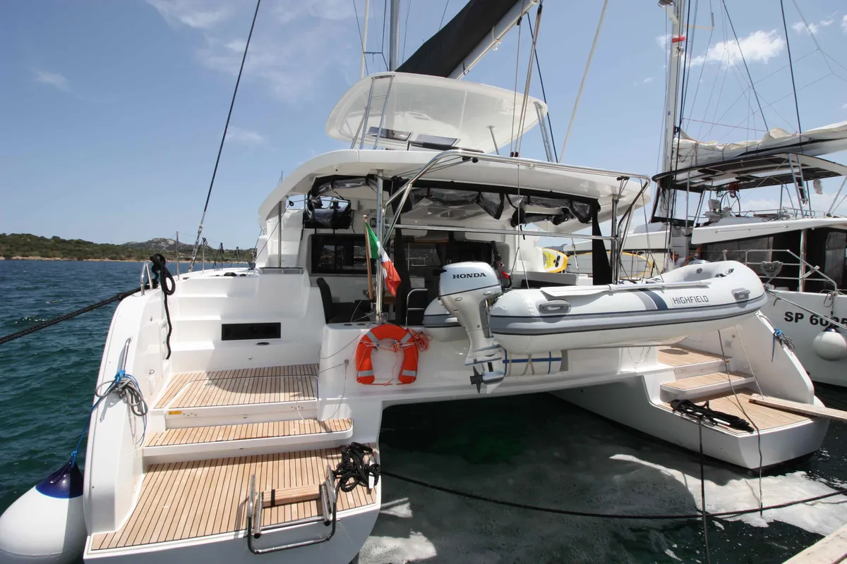Exterior view of Westerlund, a Lagoon 46 catamaran at St. George's, Grenada