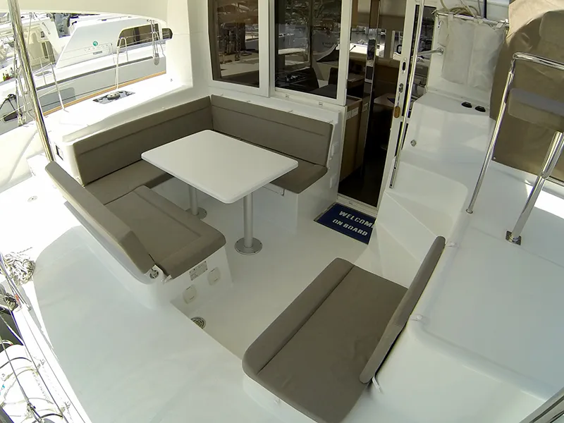 Deck of Bob Cat, a Lagoon 39 catamaran at Grad Šibenik, Croatia
