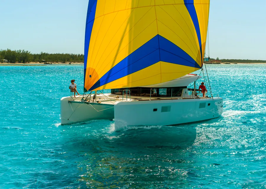 Exterior view of Bob Cat, a Lagoon 39 catamaran at Grad Šibenik, Croatia