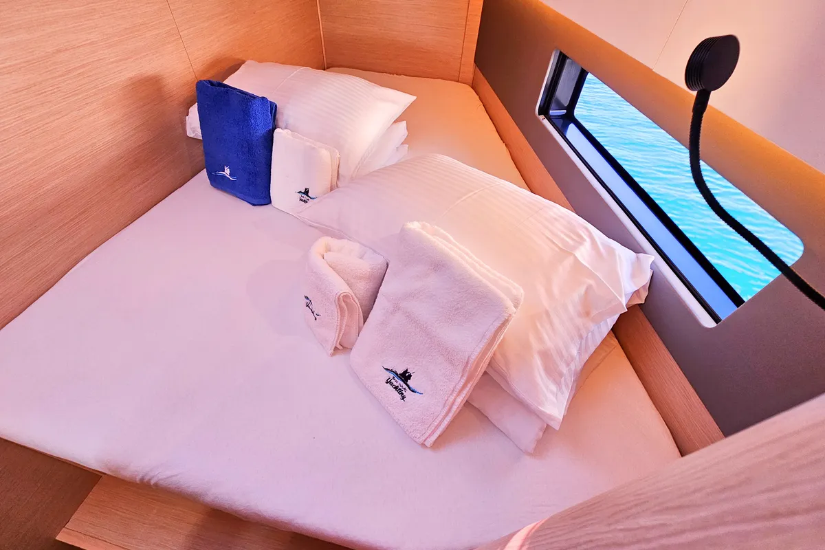 Cabin on Furioso, a Dufour 44 sailboat at Kaštela, Croatia