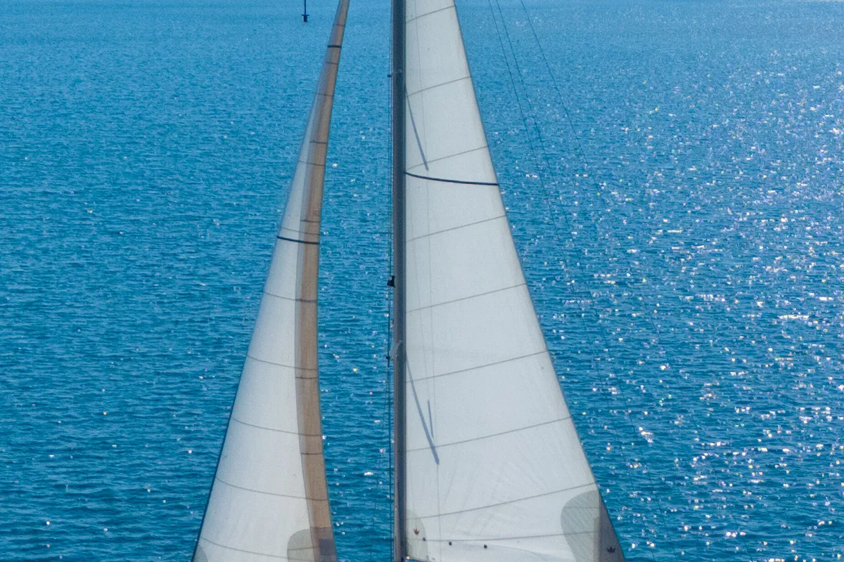 Exterior view of WindyLife, a Dufour 460 GL sailboat at Punat, Croatia