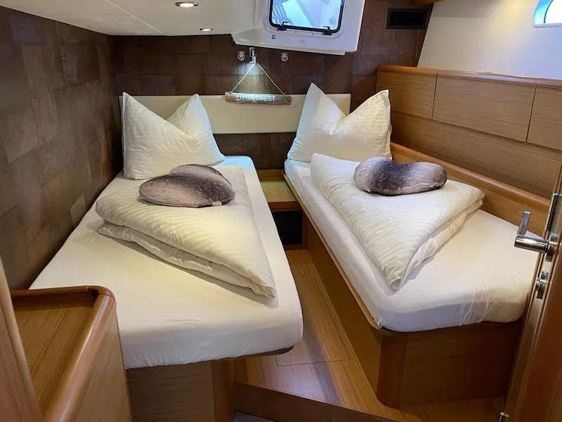 Cabin on CHAMPAGNE, a Jeanneau 57 sailboat at Šibenik, Croatia