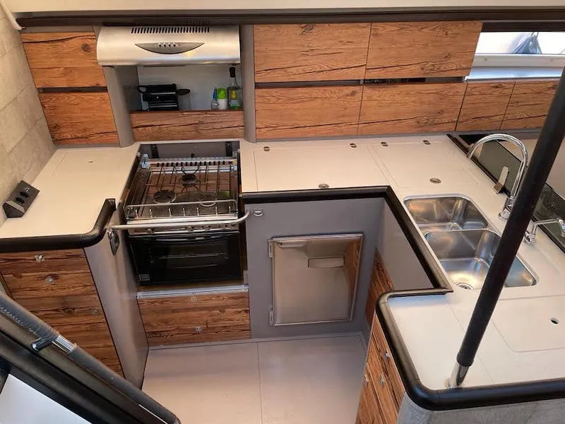 Galley of CHAMPAGNE, a Jeanneau 57 sailboat at Šibenik, Croatia
