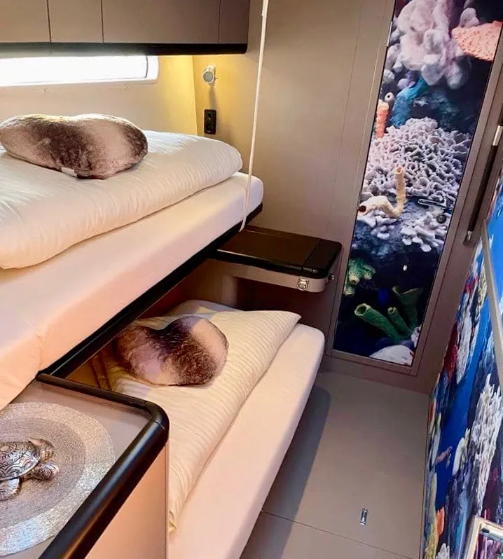 Cabin on CHAMPAGNE, a Jeanneau 57 sailboat at Šibenik, Croatia