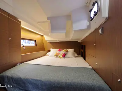 Cabin on Nora, a Beneteau Oceanis 46.1 sailboat at Castellammare di Stabia, Italy